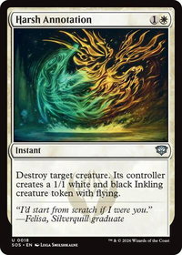 Harsh Annotation - Secrets of Strixhaven (SOS) #18 - Uncommon Magic: The Gathering Trading Card