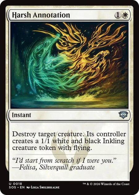 Harsh Annotation - Secrets of Strixhaven Magic: The Gathering trading card