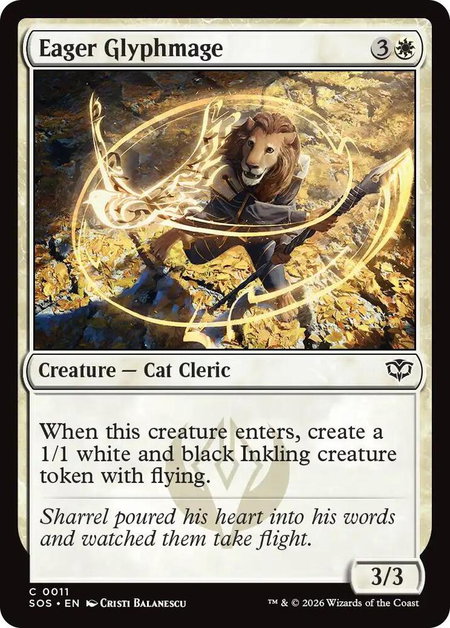 Eager Glyphmage - Secrets of Strixhaven Magic: The Gathering trading card