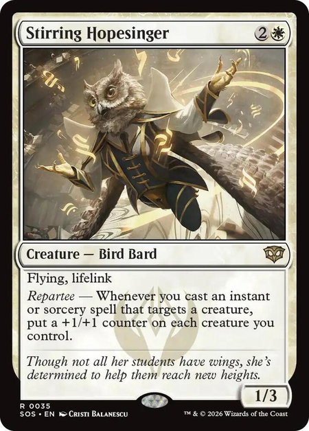 Stirring Hopesinger - Secrets of Strixhaven Magic: The Gathering trading card