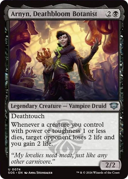 Arnyn, Deathbloom Botanist - Secrets of Strixhaven Magic: The Gathering trading card