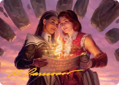 Joined Researchers Art Card (Gold-Stamped Signature) - Art Series: Secrets of Strixhaven (ASSOS) #5 - Special Magic: The Gathering Trading Card