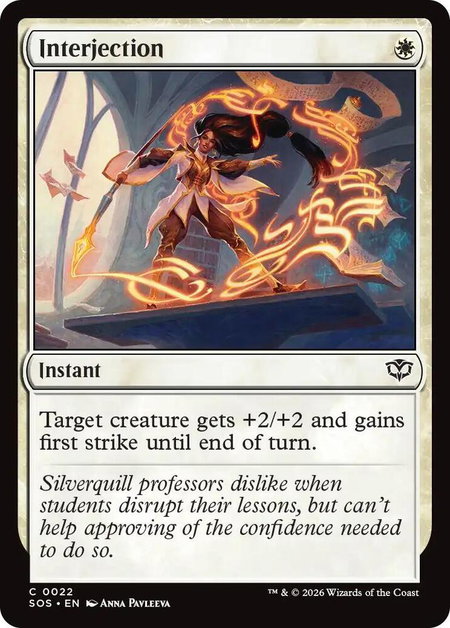 Interjection - Secrets of Strixhaven Magic: The Gathering trading card