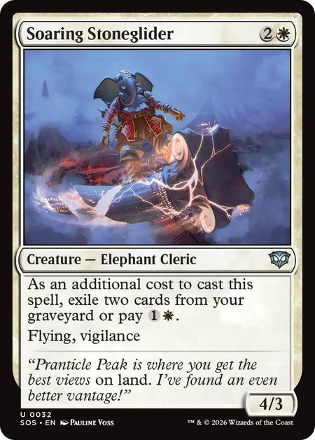 Soaring Stoneglider - Secrets of Strixhaven Magic: The Gathering trading card