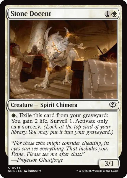 Stone Docent trading card from Secrets of Strixhaven Stone Docent - Secrets of Strixhaven Magic: The Gathering trading card