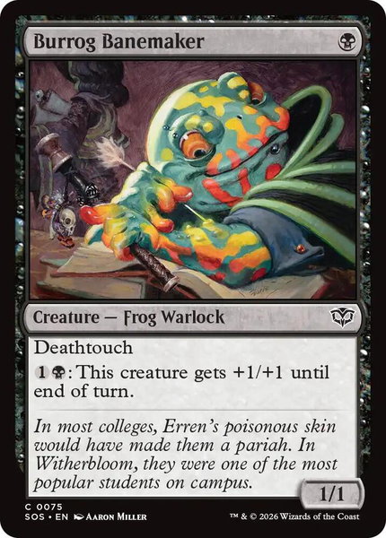 Burrog Banemaker trading card from Secrets of Strixhaven Burrog Banemaker - Secrets of Strixhaven Magic: The Gathering trading card