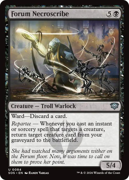 Forum Necroscribe trading card from Secrets of Strixhaven Forum Necroscribe - Secrets of Strixhaven Magic: The Gathering trading card