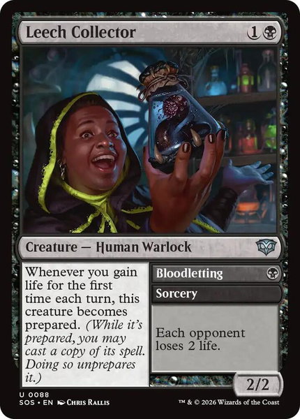 Leech Collector trading card from Secrets of Strixhaven Leech Collector - Secrets of Strixhaven Magic: The Gathering trading card