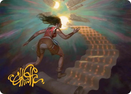 Pursue the Past Art Card (Gold-Stamped Signature) - Art Series: Secrets of Strixhaven Magic: The Gathering trading card