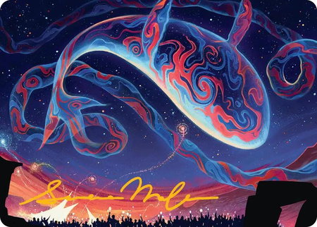 Spectacular Skywhale Art Card (Gold-Stamped Signature) - Art Series: Secrets of Strixhaven Magic: The Gathering trading card