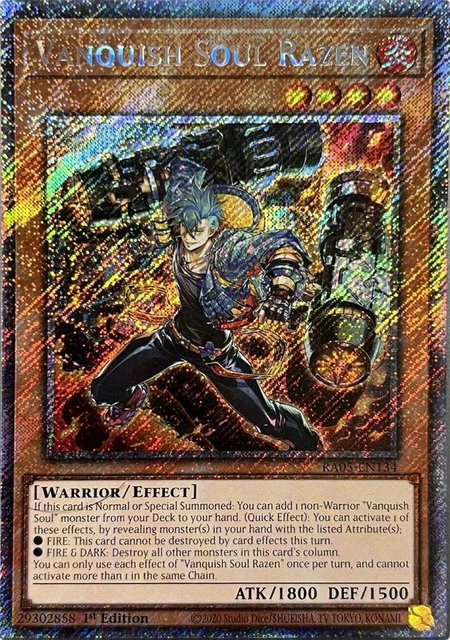 Vanquish Soul Razen (Platinum Secret Rare) - Rarity Collection 5 YuGiOh trading card