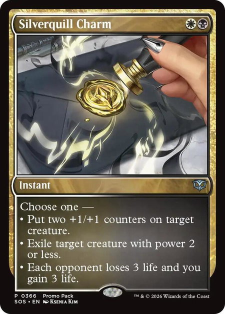 Silverquill Charm - Promo Pack: Secrets of Strixhaven Magic: The Gathering trading card