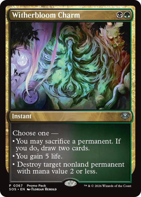 Witherbloom Charm - Promo Pack: Secrets of Strixhaven Magic: The Gathering trading card