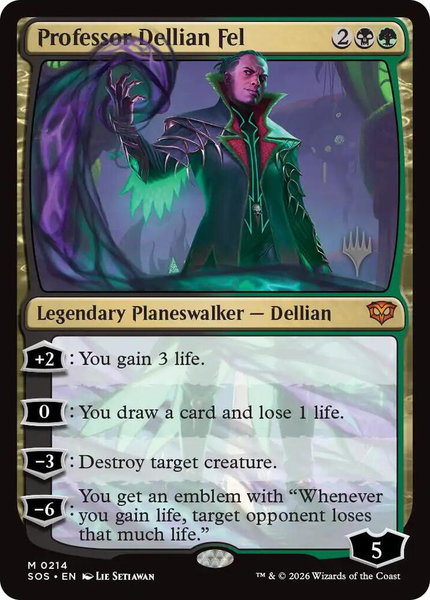 Professor Dellian Fel trading card from Promo Pack: Secrets of Strixhaven Professor Dellian Fel - Promo Pack: Secrets of Strixhaven Magic: The Gathering trading card