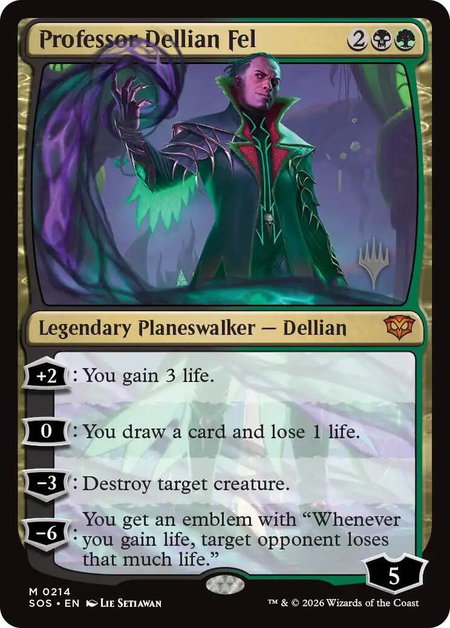 Professor Dellian Fel - Promo Pack: Secrets of Strixhaven Magic: The Gathering trading card