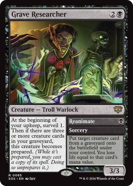 Grave Researcher - Promo Pack: Secrets of Strixhaven Magic: The Gathering trading card