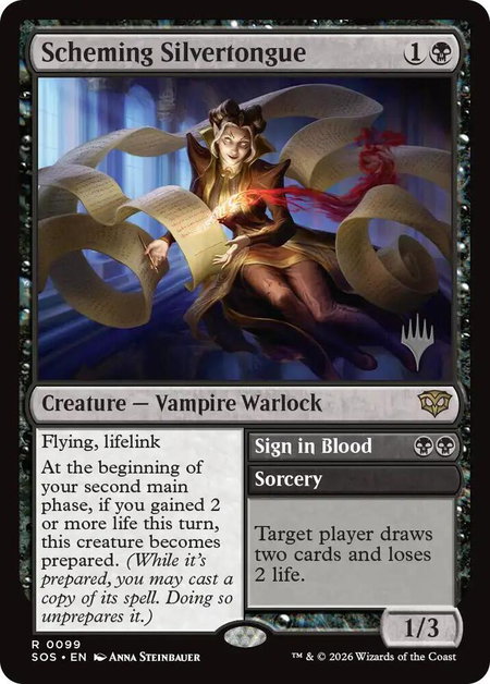 Scheming Silvertongue - Promo Pack: Secrets of Strixhaven Magic: The Gathering trading card
