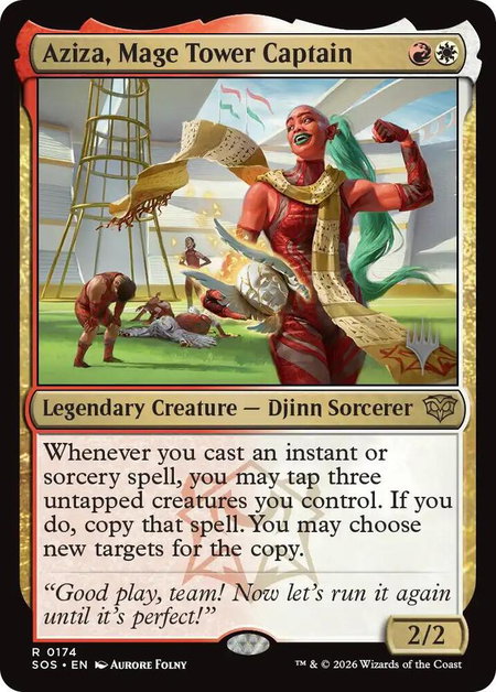 Aziza, Mage Tower Captain - Promo Pack: Secrets of Strixhaven Magic: The Gathering trading card