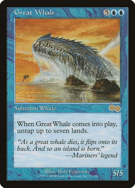 Great Whale - Urza's Saga Magic: The Gathering trading card