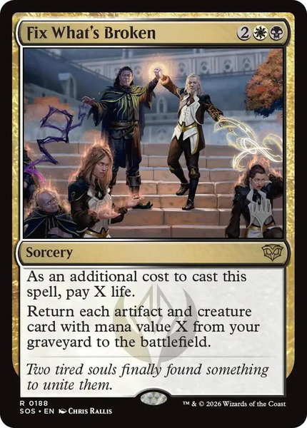 Fix What's Broken trading card from Promo Pack: Secrets of Strixhaven Fix What's Broken - Promo Pack: Secrets of Strixhaven Magic: The Gathering trading card
