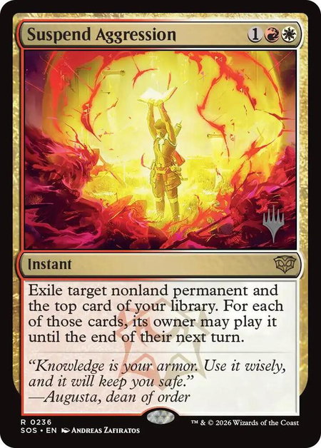 Suspend Aggression - Promo Pack: Secrets of Strixhaven Magic: The Gathering trading card