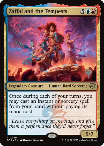 Zaffai and the Tempests trading card from Promo Pack: Secrets of Strixhaven Zaffai and the Tempests - Promo Pack: Secrets of Strixhaven Magic: The Gathering trading card
