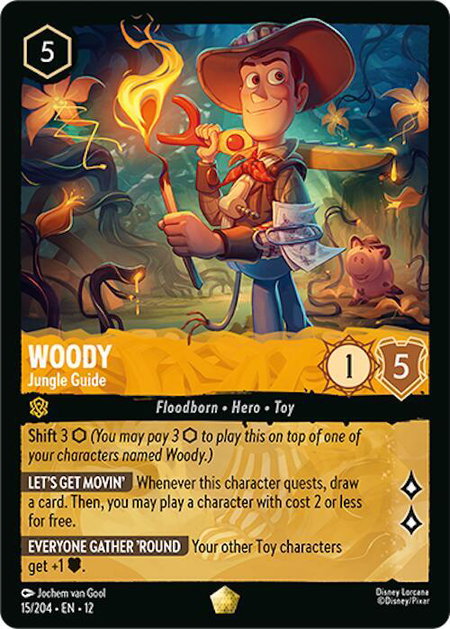 Woody - Jungle Guide - Wilds Unknown Disney Lorcana trading card