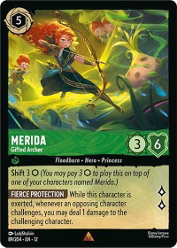 Merida - Gifted Archer - Wilds Unknown (12) #89/204 - Rare Disney Lorcana Trading Card