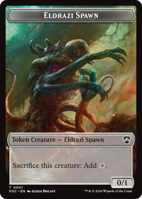 Eldrazi Spawn // Worm Double-Sided Token - Commander: Secrets of Strixhaven (SOC) #1 // 26 - Token Magic: The Gathering Trading Card
