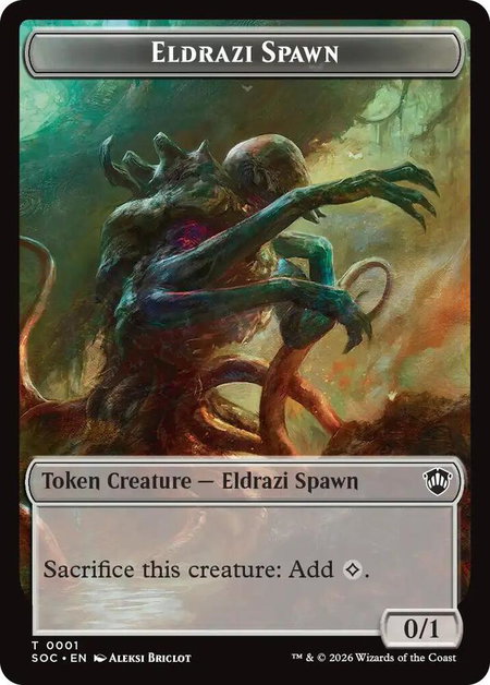 Eldrazi Spawn // Worm Double-Sided Token - Commander: Secrets of Strixhaven Magic: The Gathering trading card