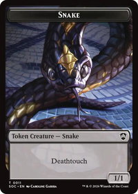 Snake // Zombie Double-Sided Token - Commander: Secrets of Strixhaven (SOC) #11 // 12 - Token Magic: The Gathering Trading Card