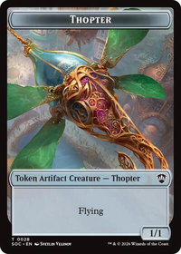 Thopter // Fractal (0004) Double-Sided Token - Commander: Secrets of Strixhaven (SOC) #28 // 4 - Token Magic: The Gathering Trading Card
