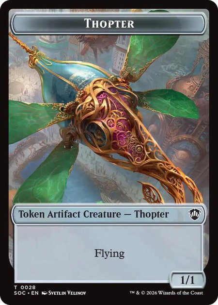 Thopter // Fractal (0004) Double-Sided Token - Commander: Secrets of Strixhaven Magic: The Gathering trading card