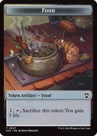 Food // City's Blessing Double-Sided Token - Commander: Secrets of Strixhaven (SOC) #27 // 29 - Token Magic: The Gathering Trading Card