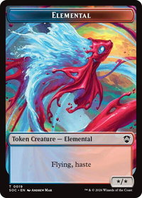 Elemental (0019) // Copy Double-Sided Token - Commander: Secrets of Strixhaven (SOC) #19 // 1 - Token Magic: The Gathering Trading Card