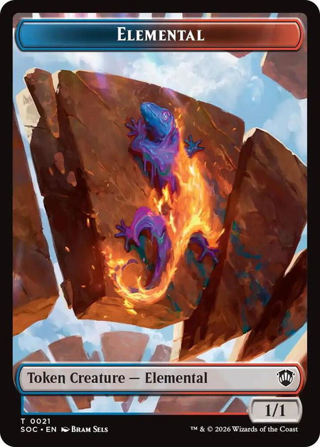 Elemental (0021) // Phyrexian Myr Double-Sided Token - Commander: Secrets of Strixhaven Magic: The Gathering trading card