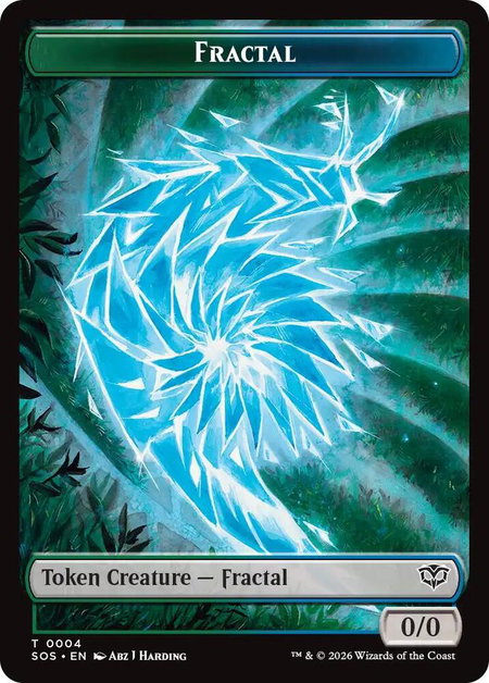 Fractal (0004) // Elemental (0002) Double-Sided Token - Secrets of Strixhaven Magic: The Gathering trading card