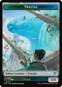 Fractal (0005) // Spirit (0011) Double-Sided Token - Secrets of Strixhaven (SOS) #5 // 11 - Token Magic: The Gathering Trading Card