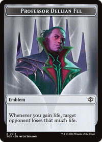 Professor Dellian Fel  // Pest (0008) Double-Sided Token - Secrets of Strixhaven (SOS) #13 // 8 - Token Magic: The Gathering Trading Card
