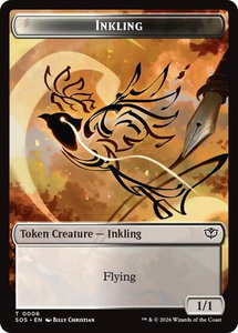 Inkling (0006) // Spirit (0010) Double-Sided Token - Secrets of Strixhaven (SOS) #6 // 10 - Token Magic: The Gathering Trading Card
