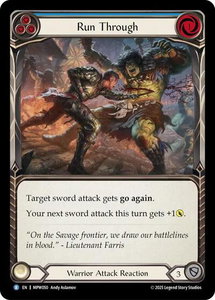 Run Through (Blue) - Mastery Pack Warrior (MPW) #MPW050 - Rare Flesh and Blood Trading Card