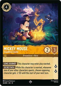 Mickey Mouse - Expedition Leader - Wilds Unknown (12) #26/204 - Super Rare Disney Lorcana Trading Card