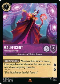 Maleficent - Imperious Traveler - Wilds Unknown (12) #55/204 - Rare Disney Lorcana Trading Card
