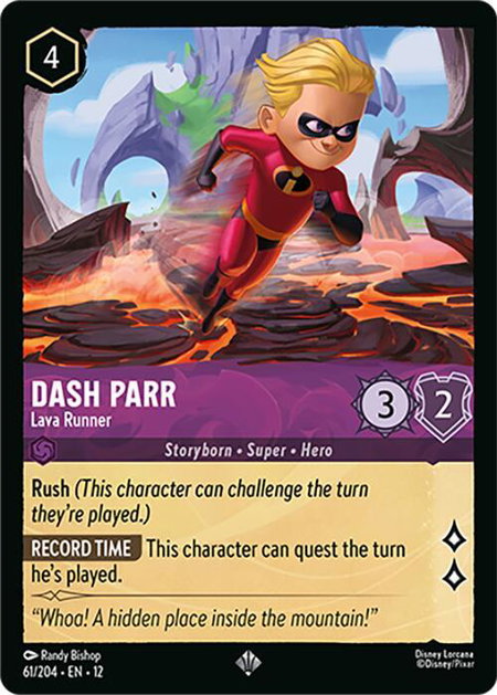 Dash Parr - Lava Runner - Wilds Unknown Disney Lorcana trading card