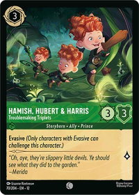 Hamish, Hubert & Harris - Troublemaking Triplets - Wilds Unknown (12) #70/204 - Common Disney Lorcana Trading Card