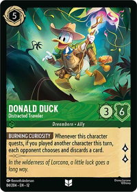 Donald Duck - Distracted Traveler - Wilds Unknown (12) #84/204 - Uncommon Disney Lorcana Trading Card
