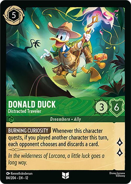 Donald Duck - Distracted Traveler - Wilds Unknown Disney Lorcana trading card