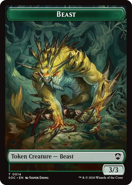 Beast // Primo, The Indivisible Double-Sided Token - Commander: Secrets of Strixhaven Magic: The Gathering trading card