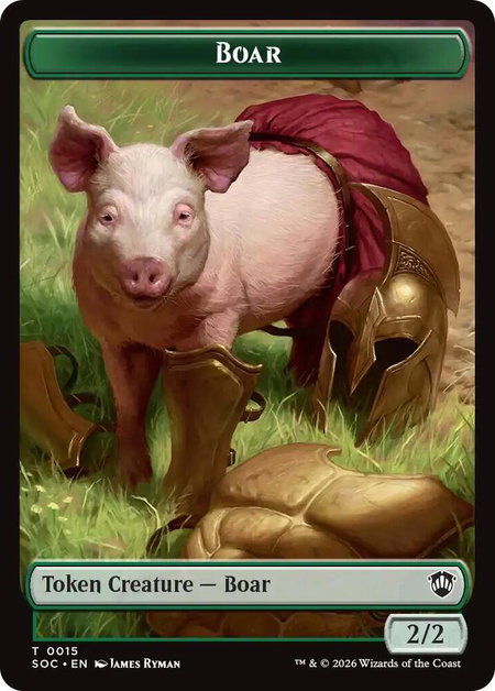Boar // Frog Lizard Double-Sided Token - Commander: Secrets of Strixhaven Magic: The Gathering trading card