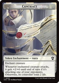 Contract // Pegasus Double-Sided Token - Commander: Secrets of Strixhaven (SOC) #3 // 5 - Token Magic: The Gathering Trading Card